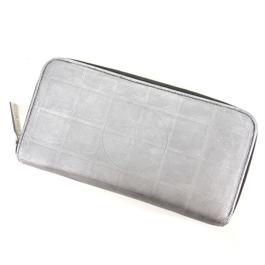 【X'masセール★30%OFF】シャネル CHANEL 長財布ニュートラベルライン シルバー レディース 中古 CHANEL（シャネル） 【年末ラストセール☆30%OFF】シャネル 長財布