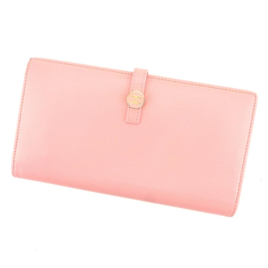 シャネル 長財布 Wホック レディース ココボタン ピンク 中古 : t8979 
