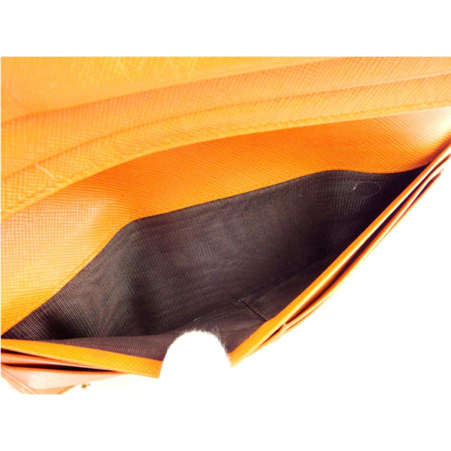 PRADA プラダ 長財布 ファスナー付き レディース オレンジ 中古 PRADA プラダ 長財布 ファスナー付き レディース オレンジ 中古