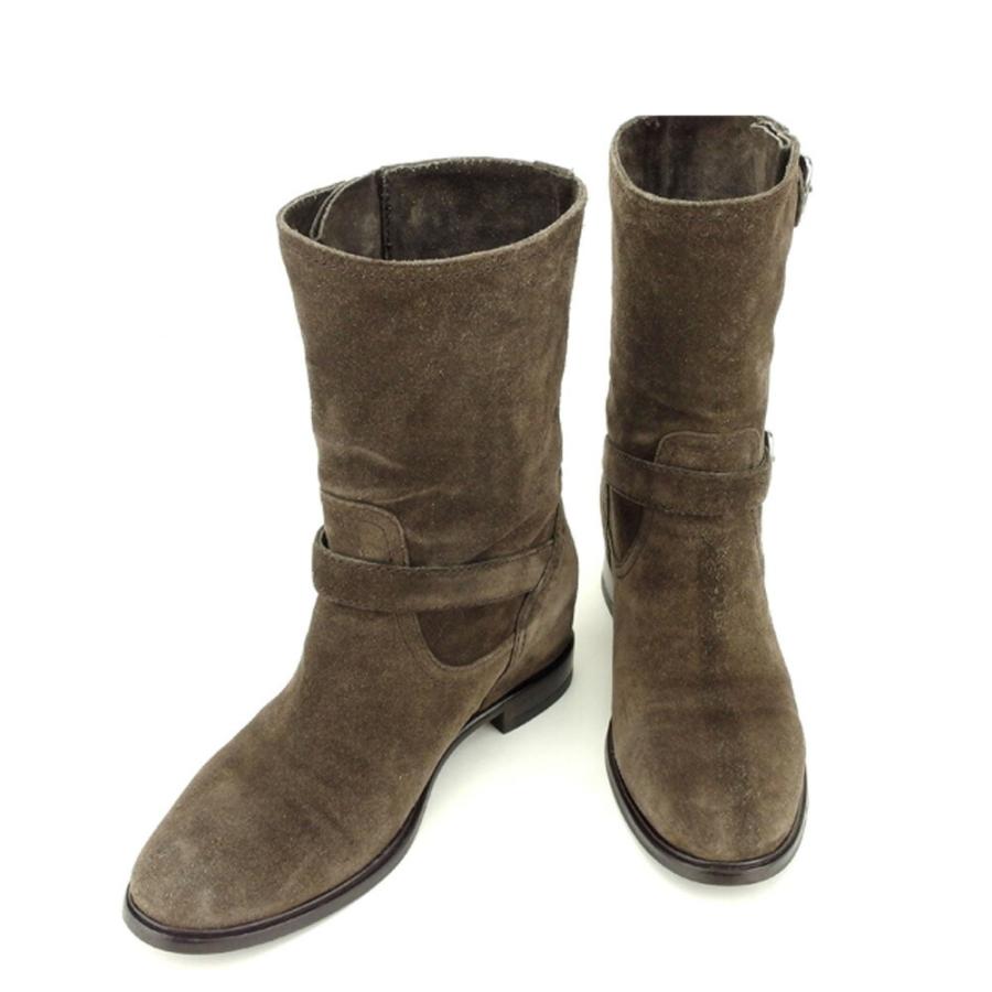 プラダ ブーツ シューズ 靴 レディース #38 ブラウン 中古