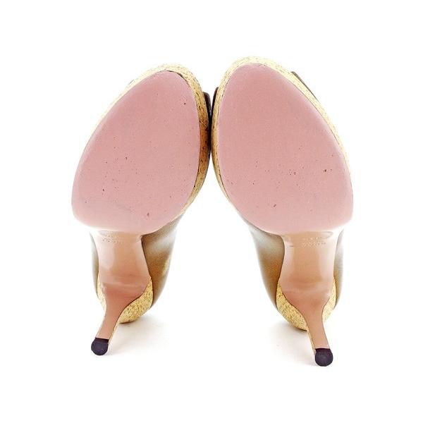 GUCCI オープントゥパンプス 36 ピンクベージュ