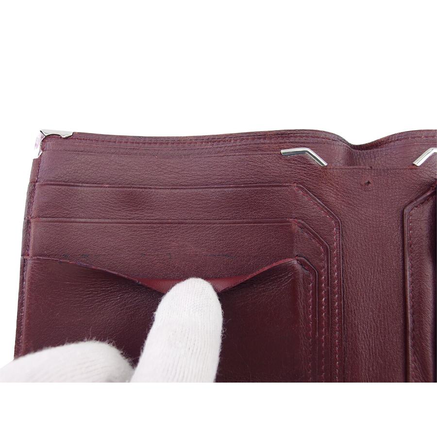 Cartier（カルティエ） 二つ折り財布 マストライン ブラック×ボルドー