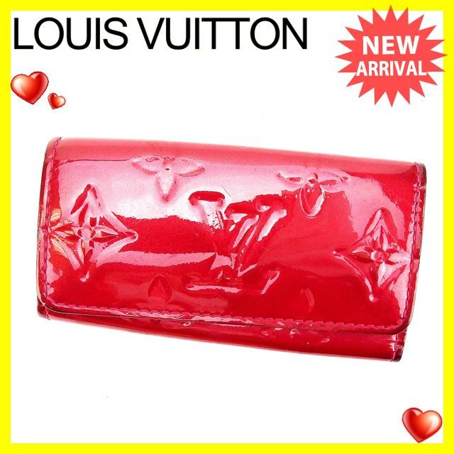 人気定番 ルイヴィトン キーケース C2285 セール 良品 中古 ポムダムール M ミュルティクレ4 ヴェルニ レディースメンズ可 4連キーケース キーケース Vuitton Louis ルイヴィトン 財布 帽子 ファッション小物