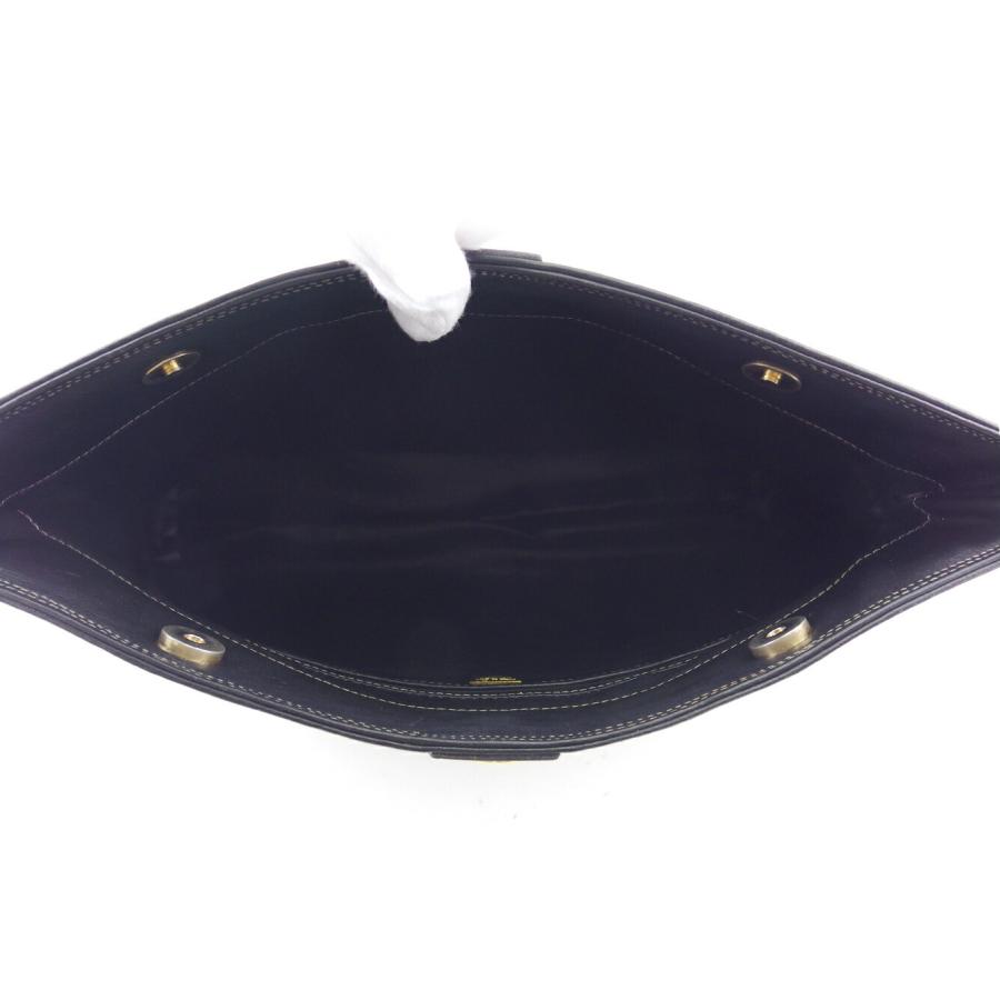 ランセル LANCEL クラッチバッグ Lマーク ブラック ゴールド レディース 中古_6