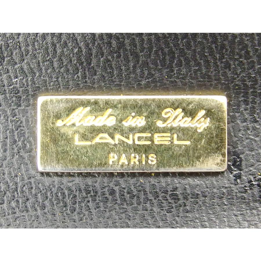 ランセル LANCEL クラッチバッグ Lマーク ブラック ゴールド レディース 中古_8