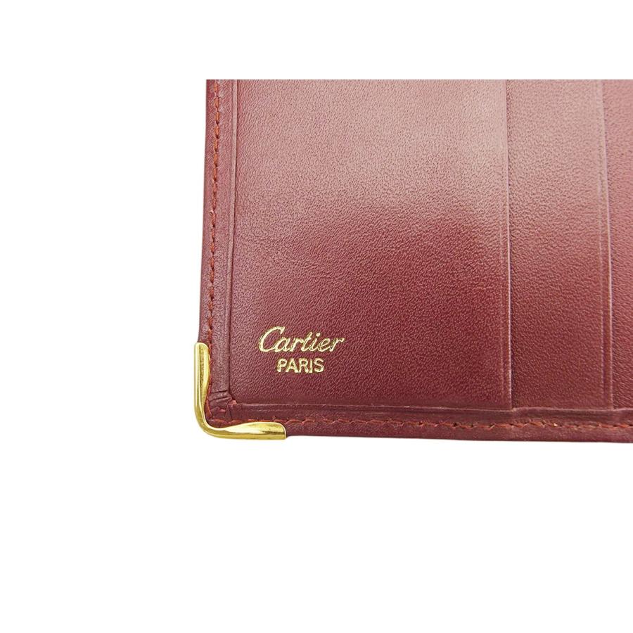 ほぼ未使用 Cartier カルティエ マストライン Wホック財布 ボルドー ほぼ未使用 Cartier カルティエ マストライン Wホック財布 ボルドー