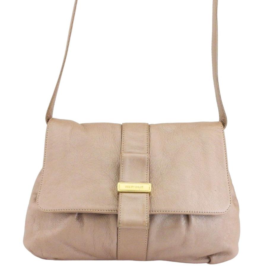 【春得SALE★30％OFFクーポン】シーバイクロエ SEE BY CHLOE ショルダーバッグ ロゴプレート リボンショルダー ピンク ベージュ レディース 中古 | SEE BY CHLOE | 02