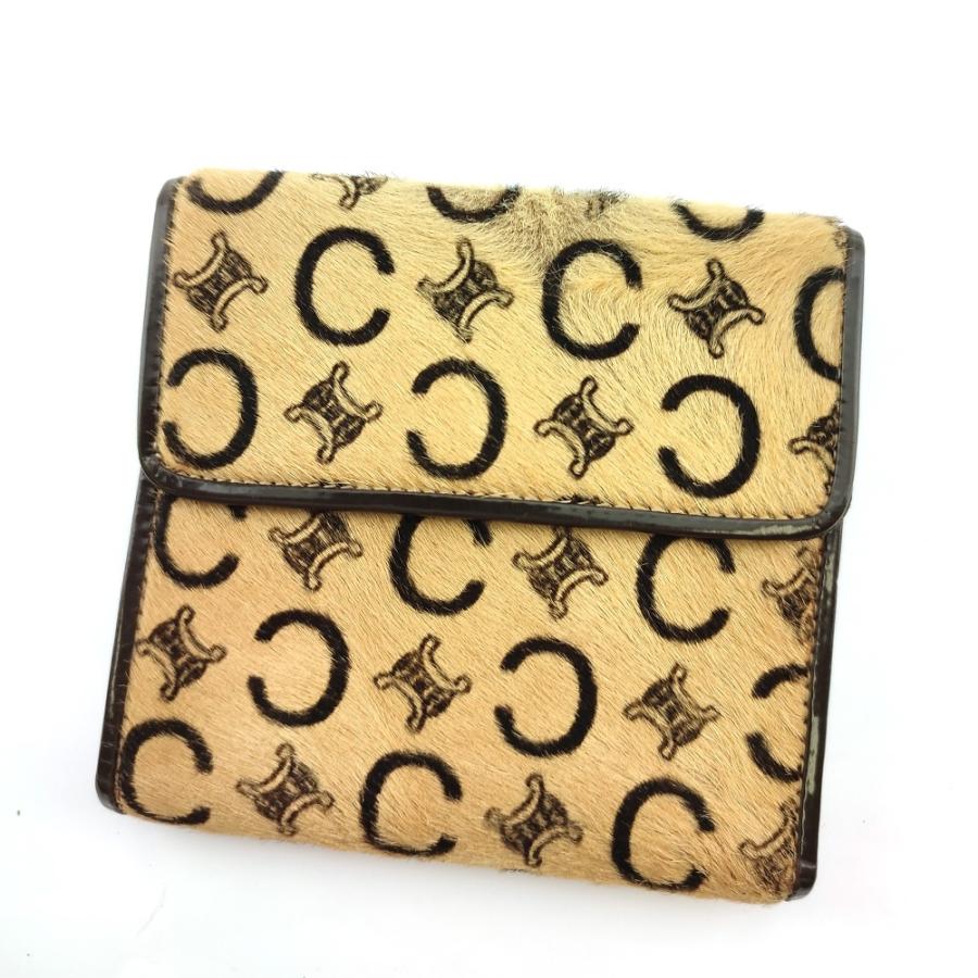 【BIGお買い物ラリー★30%OFFセール中】セリーヌ CELINE 二つ折り財布Cマカダム ベージュ ブラウン レディース 中古 CELINE（セリーヌ） 【初売りSALE☆30%OFFクーポン】セリーヌ 二つ折り