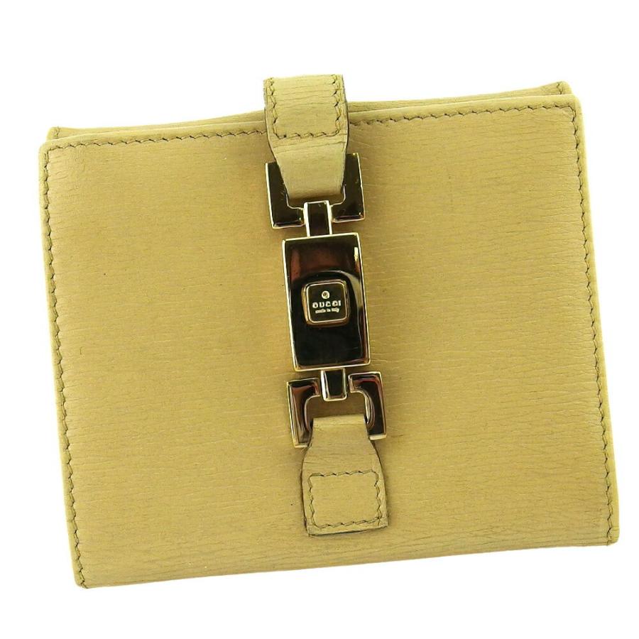 ▼▼GUCCI グッチ レディース 二つ折り財布 ジャッキー スエード レザー ベージュ GUCCI（グッチ） 二つ折り財布 ジャッキー ベージュ ゴールド
