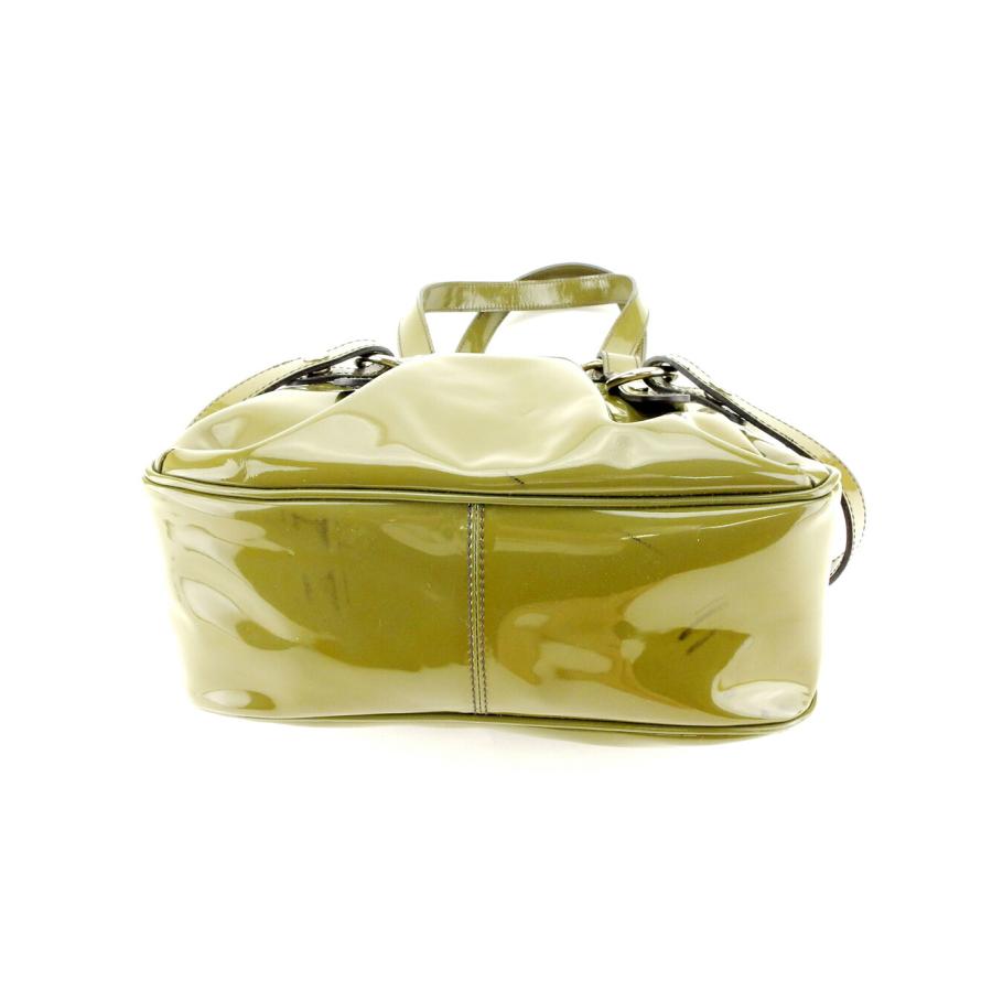 フルラ Furla ハンドバッグ タック入り グリーン シルバー系 レディース 中古_1