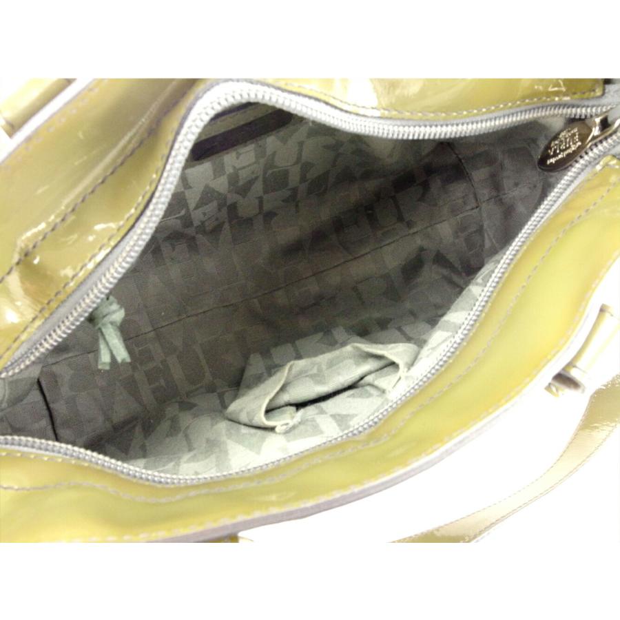 フルラ Furla ハンドバッグ タック入り グリーン シルバー系 レディース 中古_5