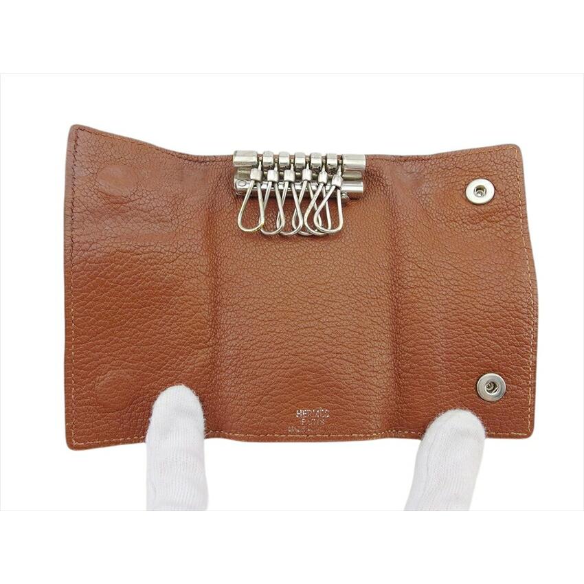 エルメス HERMES キーケース セリエ エチュイクレ6 ブラウン×シルバー レディース 中古_3