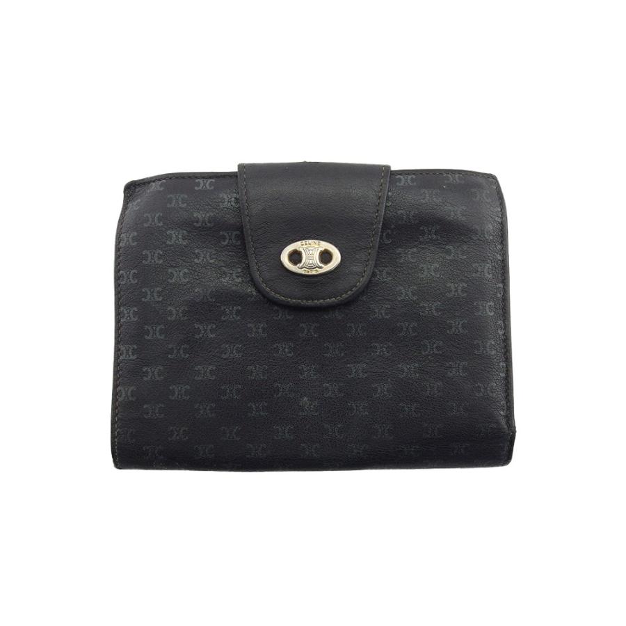 CELINE 【30%OFFクーポン】セリーヌ 二つ折り財布 トリオンフ ブラック