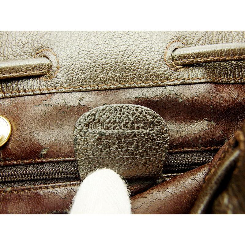 【BIGお買い物ラリー★30%OFFセール中】グッチ GUCCI ショルダーバッグロゴプレート ブラウン ゴールド レディース 中古 GUCCI（グッチ） 【初売りSALE☆30%OFFクーポン】グッチ ショルダー