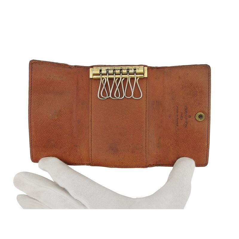 ルイ・ヴィトン LOUIS VUITTON キーケース モノグラム ミュルティクレ6 ブラウン ベージュ ゴールド レディース 中古_3