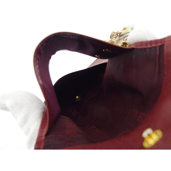バーバリー BURBERRY キーケース ノバチェック ボルドー×ベージュ×ブラック レディース 中古