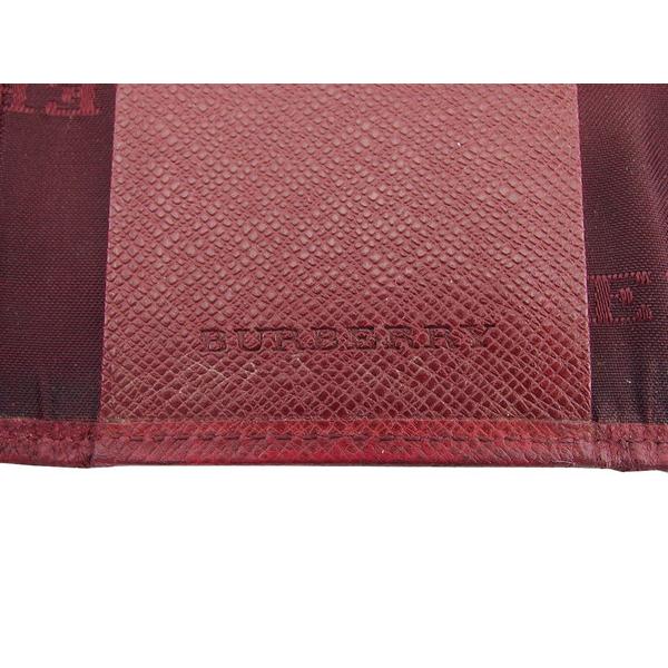 バーバリー BURBERRY キーケース ノバチェック ボルドー×ベージュ×ブラック レディース 中古
