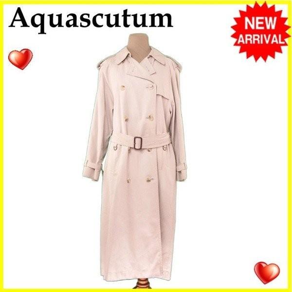 アクアスキュータム コート ロング レディース ダブル トレンチ