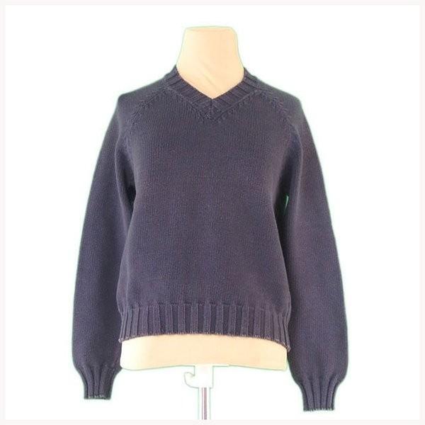 ニット セーター レディース ウィークエンドライン Vネック ダークグレー 中古 【パワー】