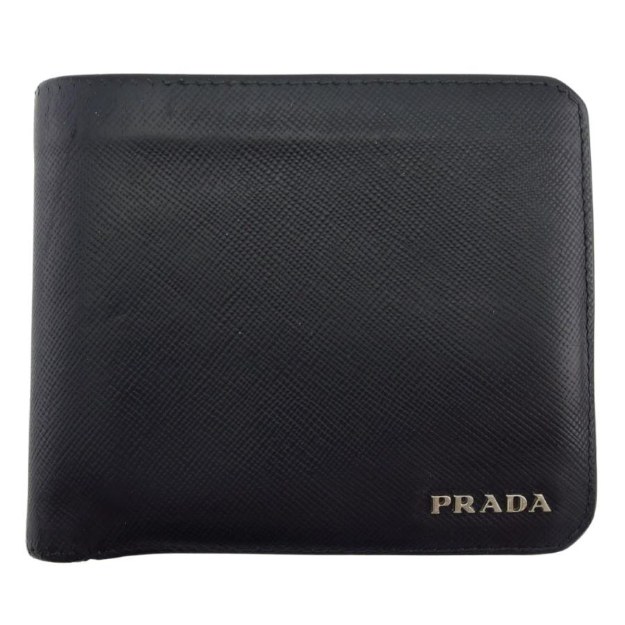 未使用品 プラダ 二つ折り財布 NERO プラダ PRADA PRADA 二つ折り財布 2MO008 2DYG 小銭入れあり