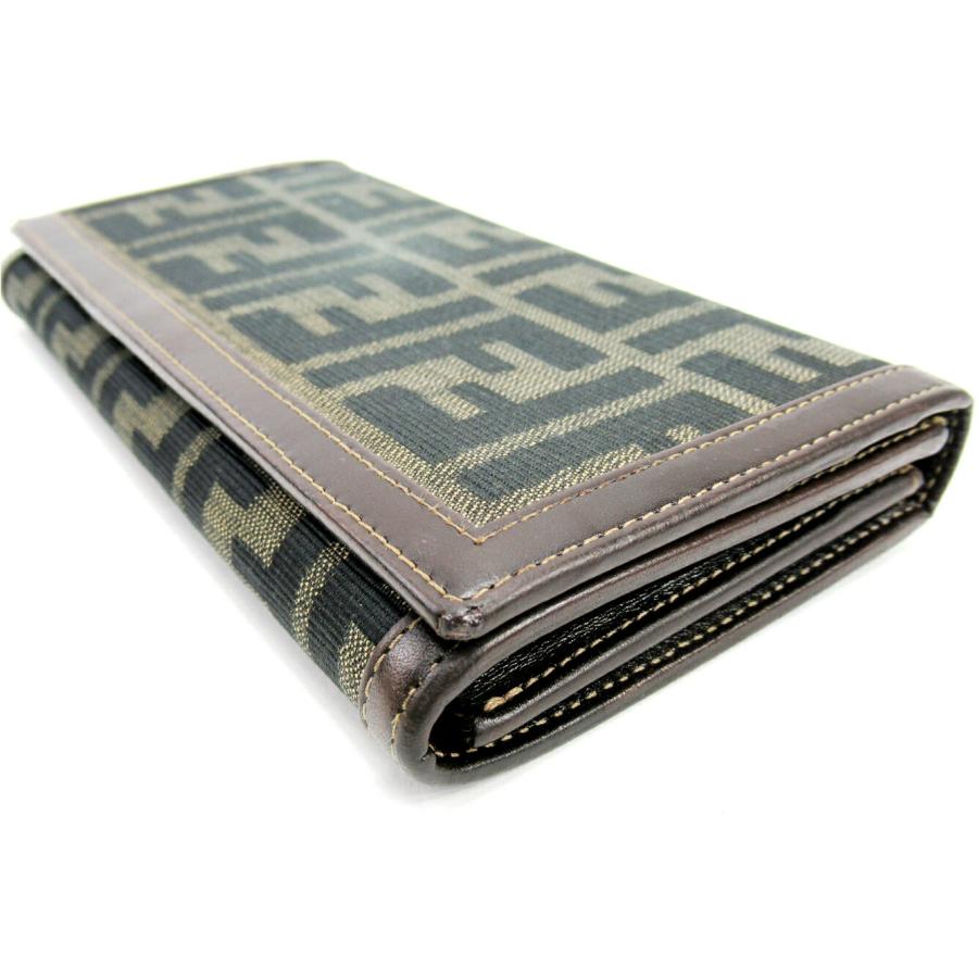 D310 美品★ フェンディ FENDI ズッカ柄 長財布 フェンディ FENDI ズッカ柄 長財布 FF金具 キャンバス×レザーの通販は