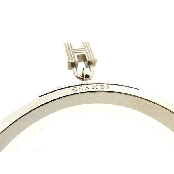 美品 エルメス ケリー ブレスレット バングル シルバー ブラウン 希少 HERMES（エルメス） バングル アクセサリー レディース ケリー