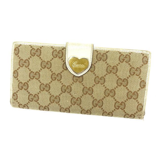 グッチ ファッション Wホック 長財布 T Brand 財布 ｇｇキャンバス 3550 グッチ ハートプレート付き Gucci Depot 二つ折り レディース 通販激安