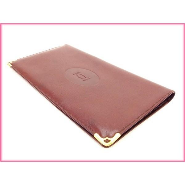 SALE♪関税込カルティエ 長札入れ レディース マストライン ボルドー 中古