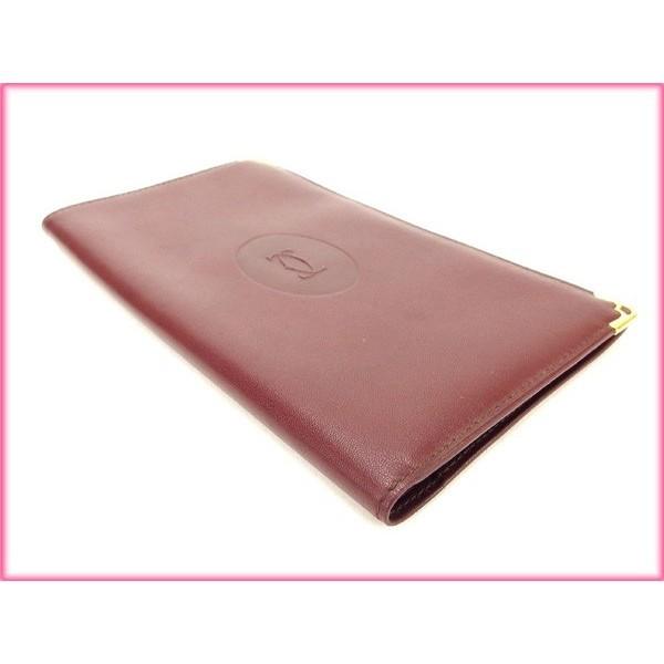 SALE♪関税込カルティエ 長札入れ レディース マストライン ボルドー 中古
