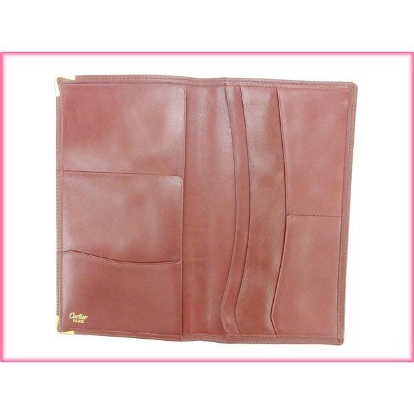 SALE♪関税込カルティエ 長札入れ レディース マストライン ボルドー 中古