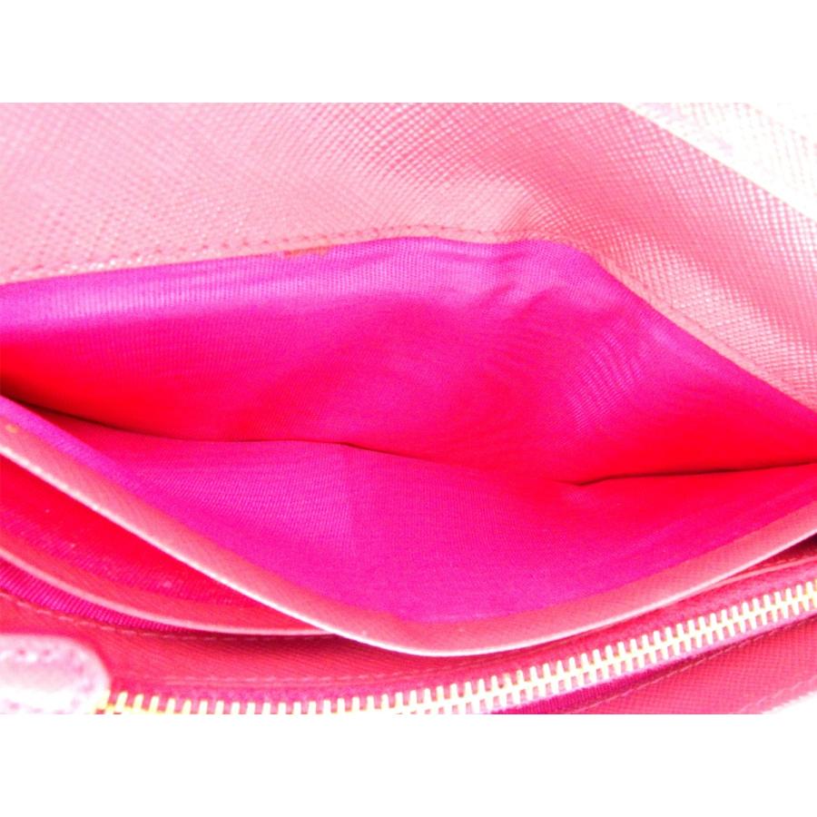30%OFFクーポン】プラダ PRADA 長財布 リボン ピンク ゴールド