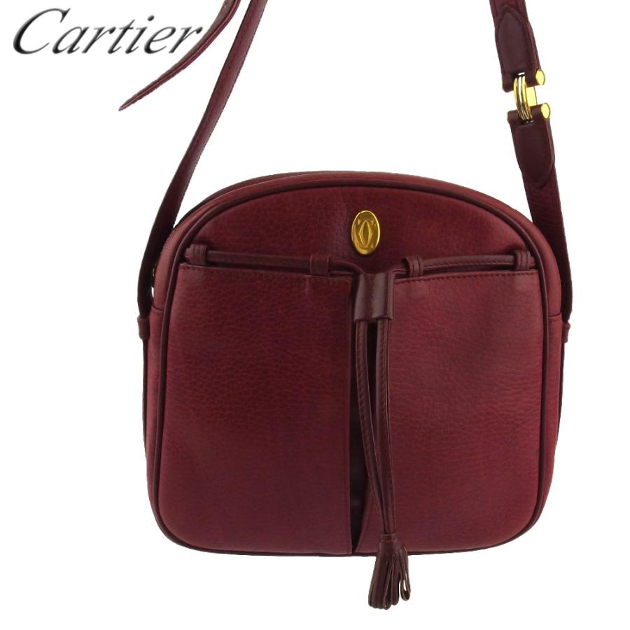 日本製 カルティエ ショルダーバッグ 斜めがけショルダー バッグ レディース メンズ マストライン Cartier 中古 想像を超えての Cataractresearch Org