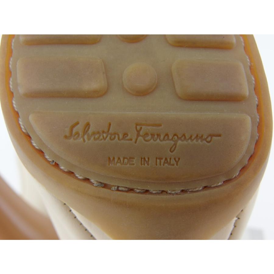 サルヴァトーレフェラガモ Salvatore Ferragamo パンプス ガンチーニ ♯6C ローファー ベージュ ブラウン ゴールド レディース 中古_7