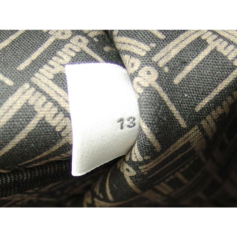 ダンヒル Dunhill ボストンバッグ ヘリンボーン グレー 灰色 ブラウン ゴールド レディース 中古_8