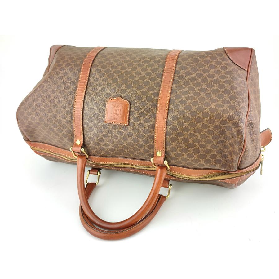 セリーヌ CELINE ボストンバッグ マカダム ブラウン ベージュ ゴールド レディース 中古_4