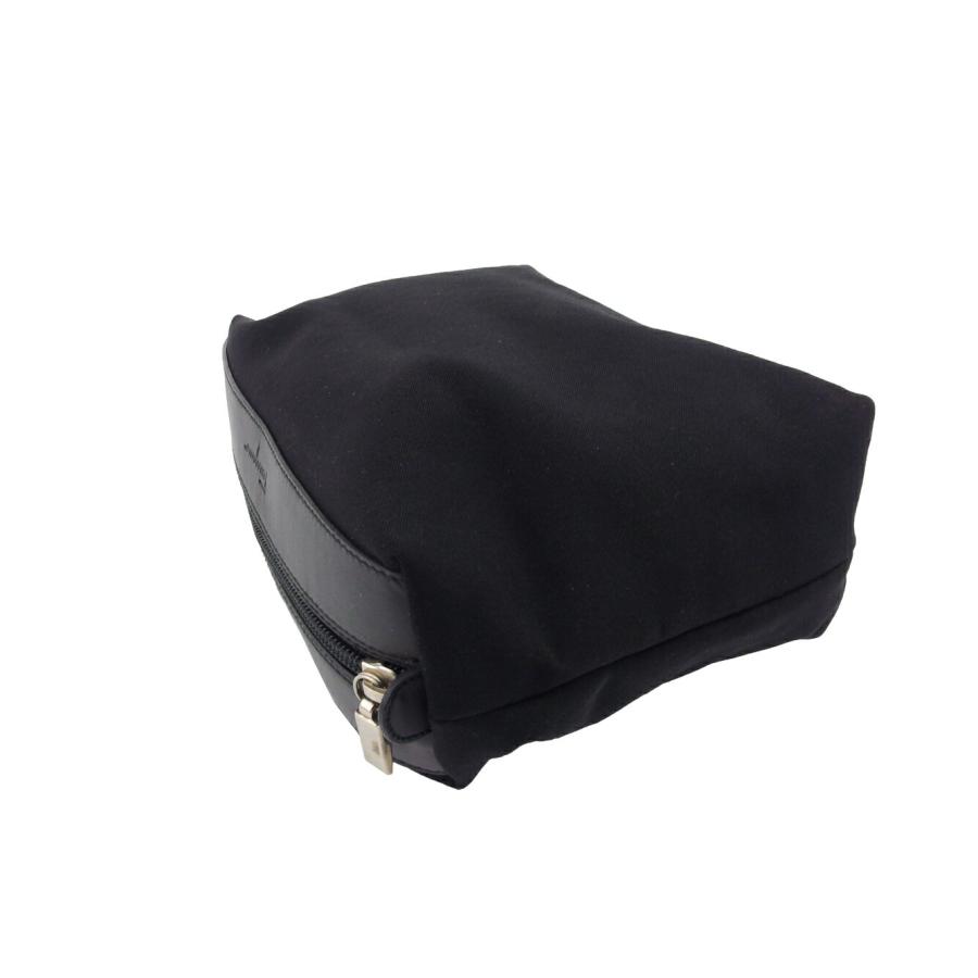 サルヴァトーレフェラガモ Salvatore Ferragamo ポーチ ロゴ ブラック シルバー レディース 中古_2