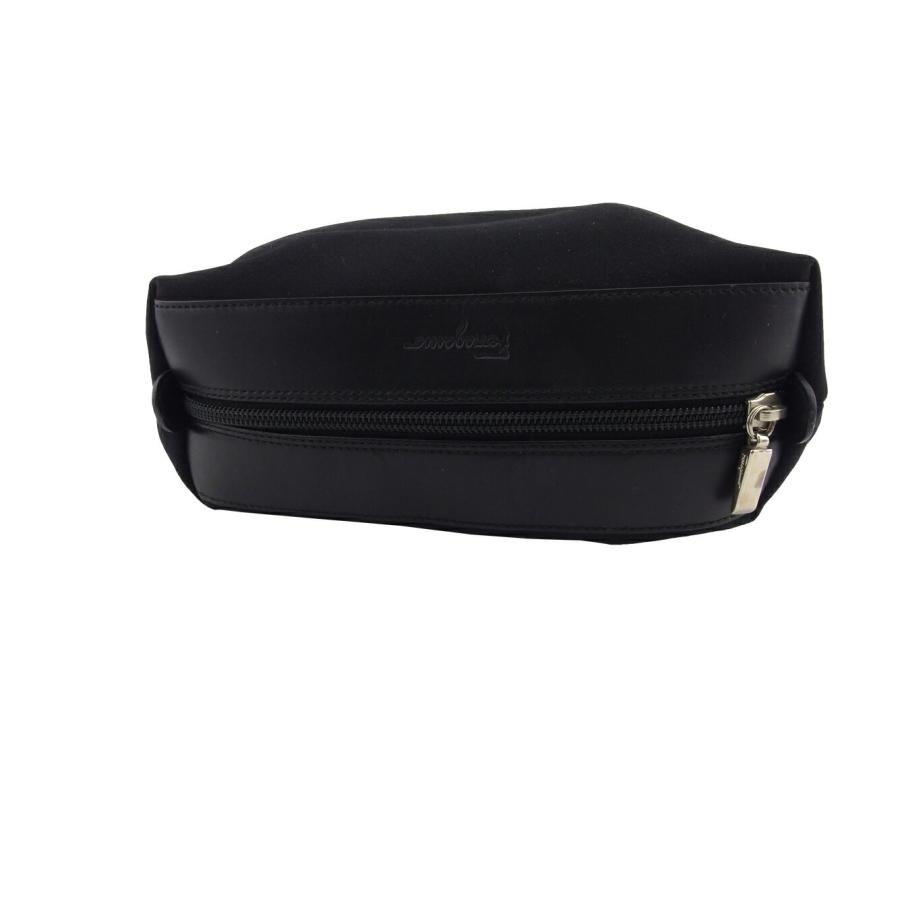 サルヴァトーレフェラガモ Salvatore Ferragamo ポーチ ロゴ ブラック シルバー レディース 中古_5