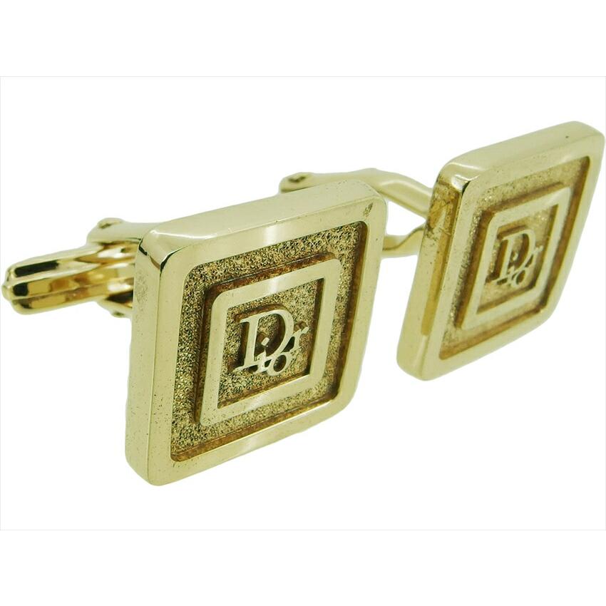 ディオール Dior カフス ロゴ スウィヴル式 ゴールド レディース 中古_1