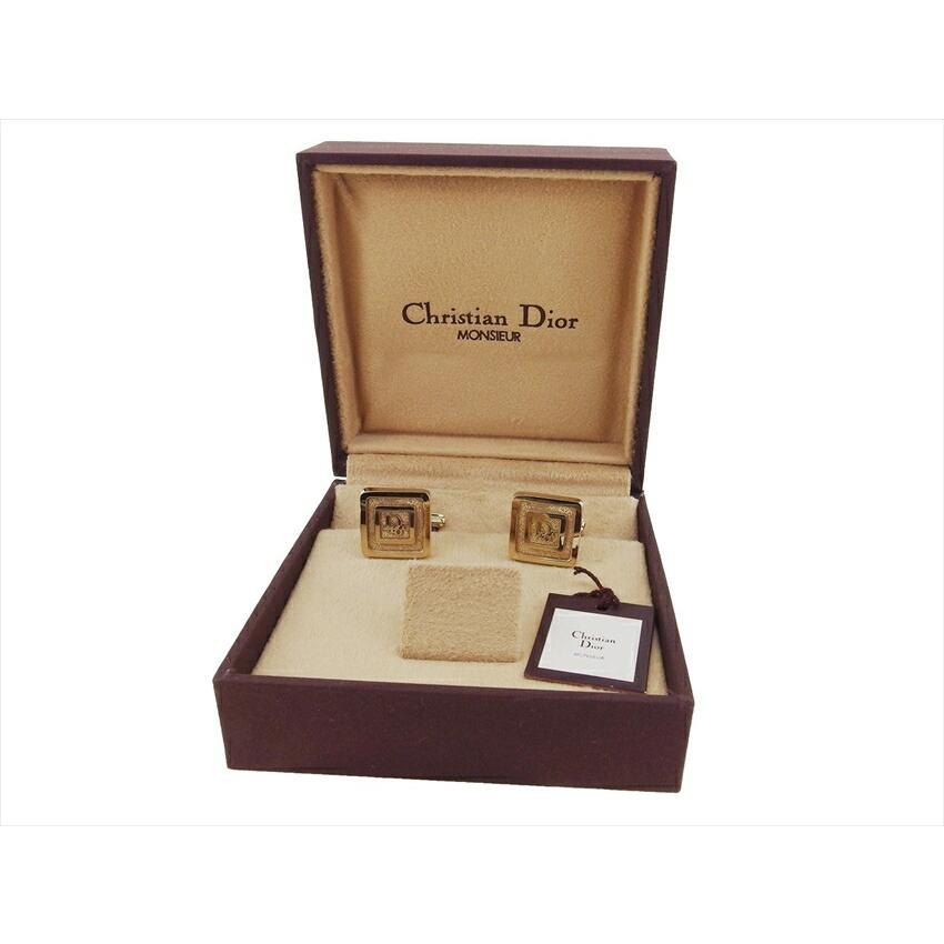 ディオール Dior カフス ロゴ スウィヴル式 ゴールド レディース 中古_7