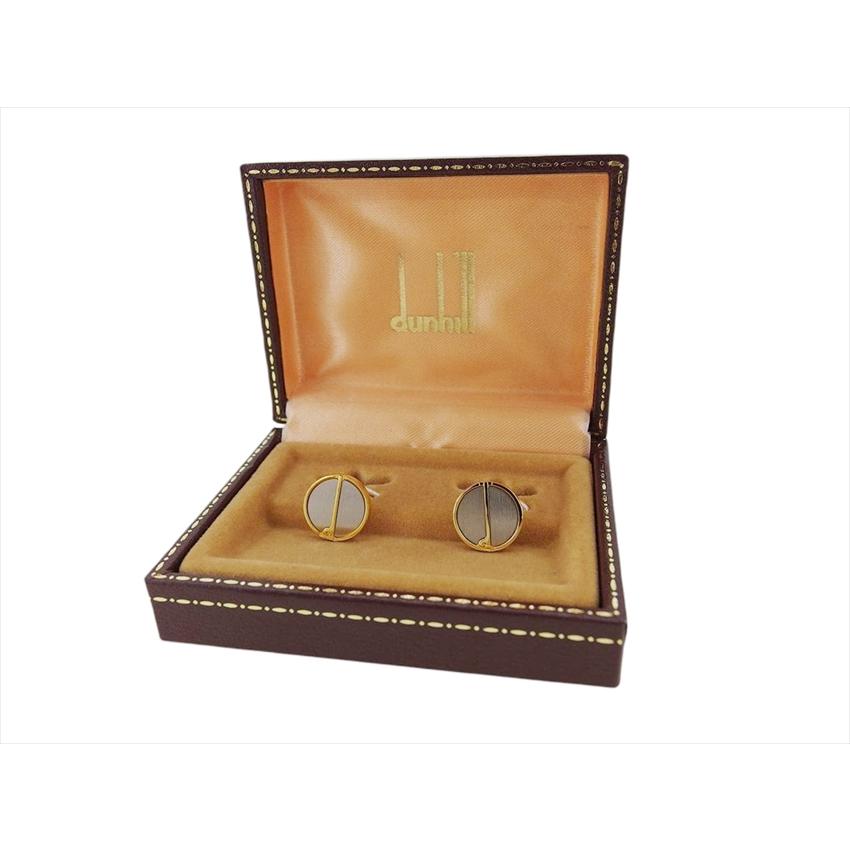 ダンヒル Dunhill カフス dマーク スウィヴル式 ゴールド シルバー レディース 中古_6
