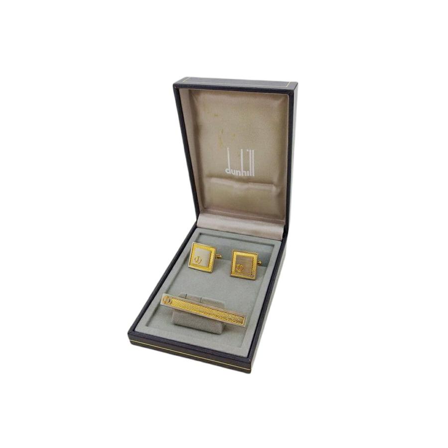 ダンヒル Dunhill カフス 2アイテムセット dマーク スウィヴル式 ワニロ式 シルバー ゴールド レディース 中古_7