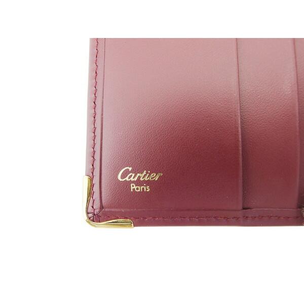 未使用品　Cartier カルティエ　二つ折り財布　マストライン　ボルドー Cartier（カルティエ） 二つ折り財布 マストライン ボルドー×ゴールド