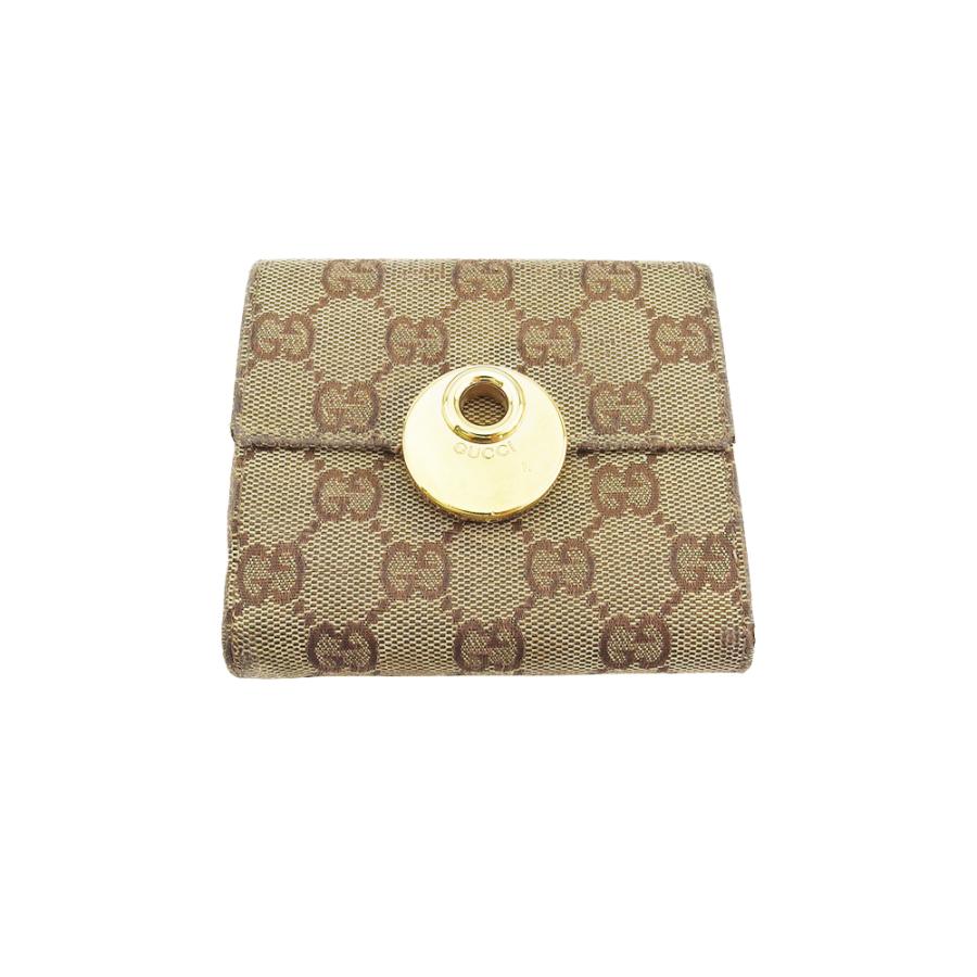 GUCCI グッチ 二つ折り財布 GG柄 エクリプス ベージュ レディース 中古  