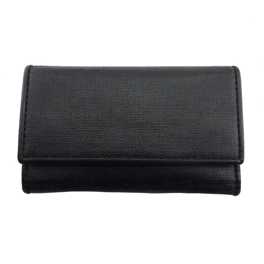 ディオール Dior キーケース トロッター ブラック×シルバー レディース 中古