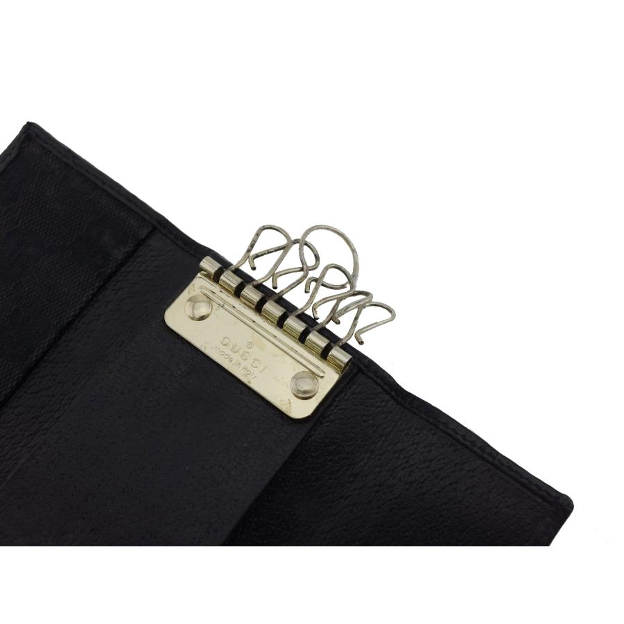 グッチ GUCCI キーケース GG柄 ブラック×ゴールド ユニセックス 中古