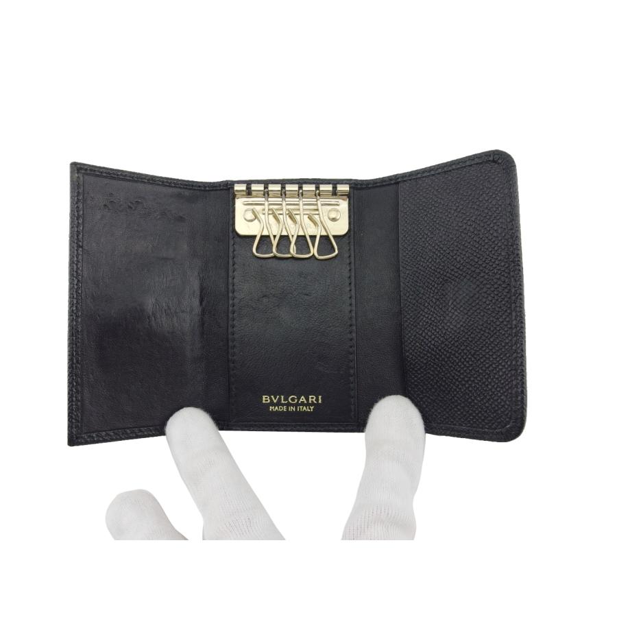 ブルガリ BVLGARI キーケース ブラック×ゴールド ユニセックス 中古