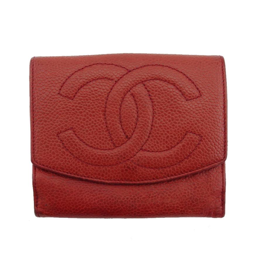 18869✨CHANEL シャネル ココマークボタン ネックウォーマー レッド CHANEL（シャネル） 二つ折り財布 ココマーク オールドシャネル レッド