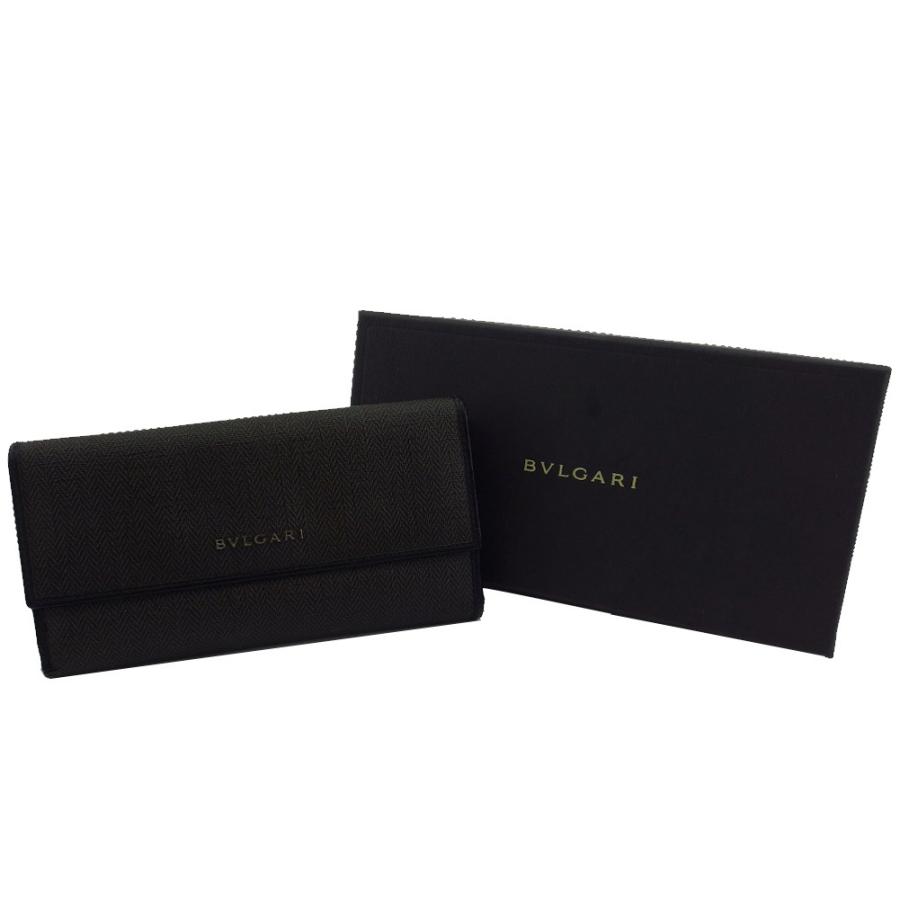 【BIGお買い物ラリー★30%OFFセール中】ブルガリ BVLGARI 長財布ヘリンボーン ウィークエンド グレー 灰色 ブラック シルバー 中古 BVLGARI（ブルガリ） 【年末ラストセール☆30%OFFクーポン】ブルガリ