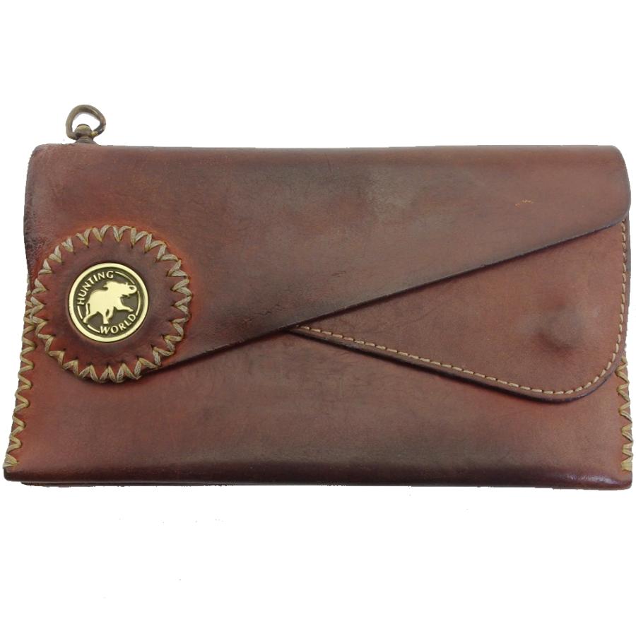 【BIGお買い物ラリー★30%OFFセール中】ハンティングワールド HUNTING WORLD 長財布 AMERICAN SPIRITS COLLECTION ブラウン×ゴールド レディース 中古 年末ラストセール☆30%OFFクーポン】ハンティングワールド HUNTING