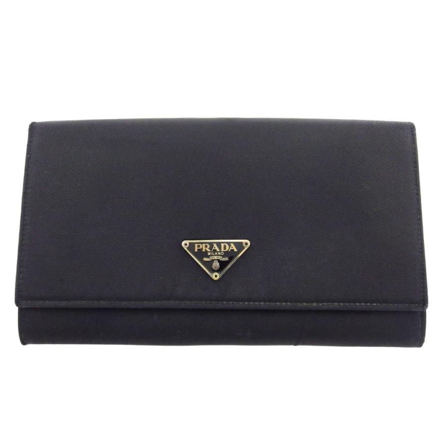 【新品未使用・付属品完備✨】現行モデル プラダ トライアングル 長財布 黒 PRADA（プラダ） 【ウィンターSALE☆30%OFFクーポン】プラダ 長財布